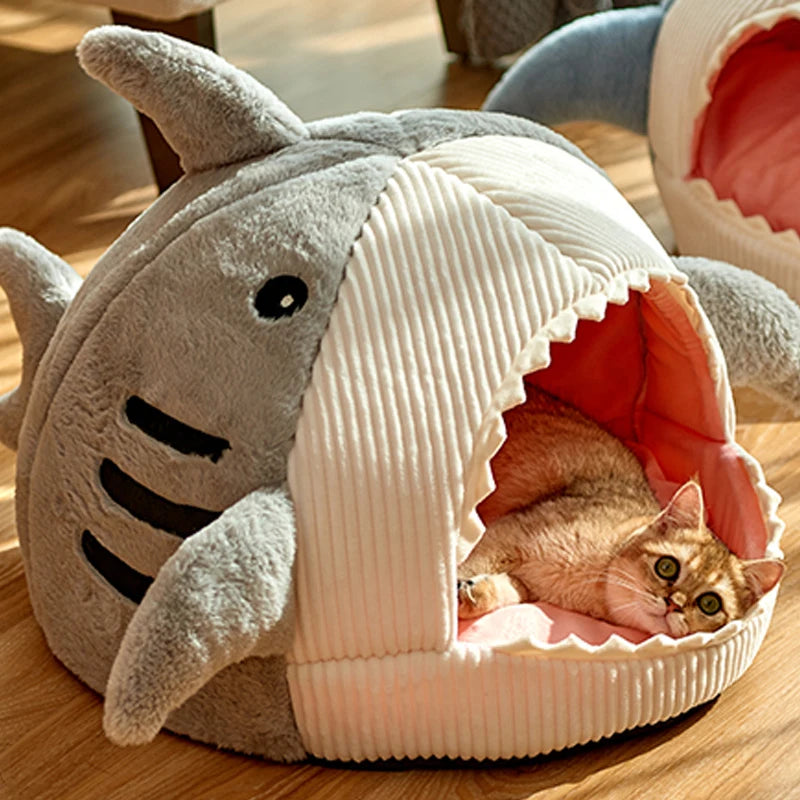 Luxury Plush Shark Pet Cave