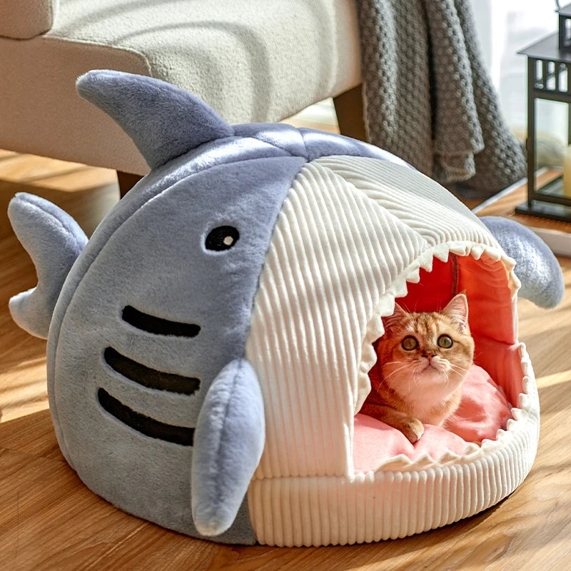 Luxury Plush Shark Pet Cave