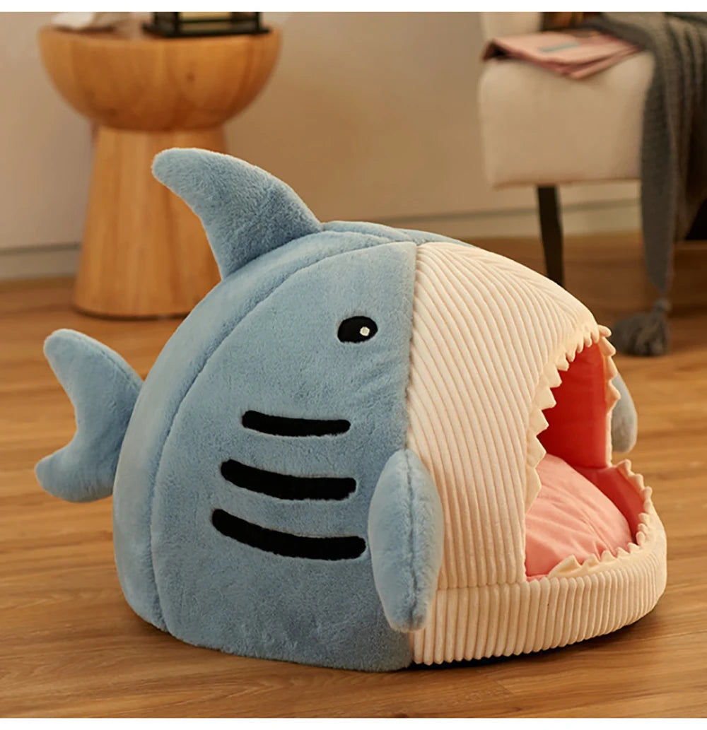 Luxury Plush Shark Pet Cave