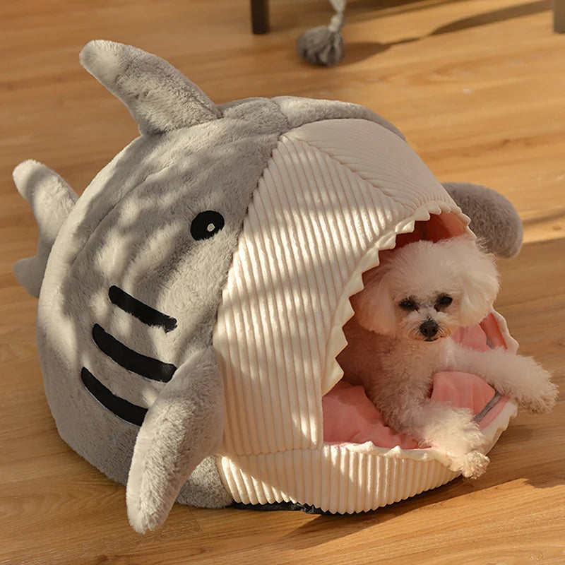 Luxury Plush Shark Pet Cave