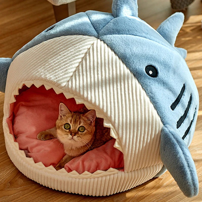Luxury Plush Shark Pet Cave
