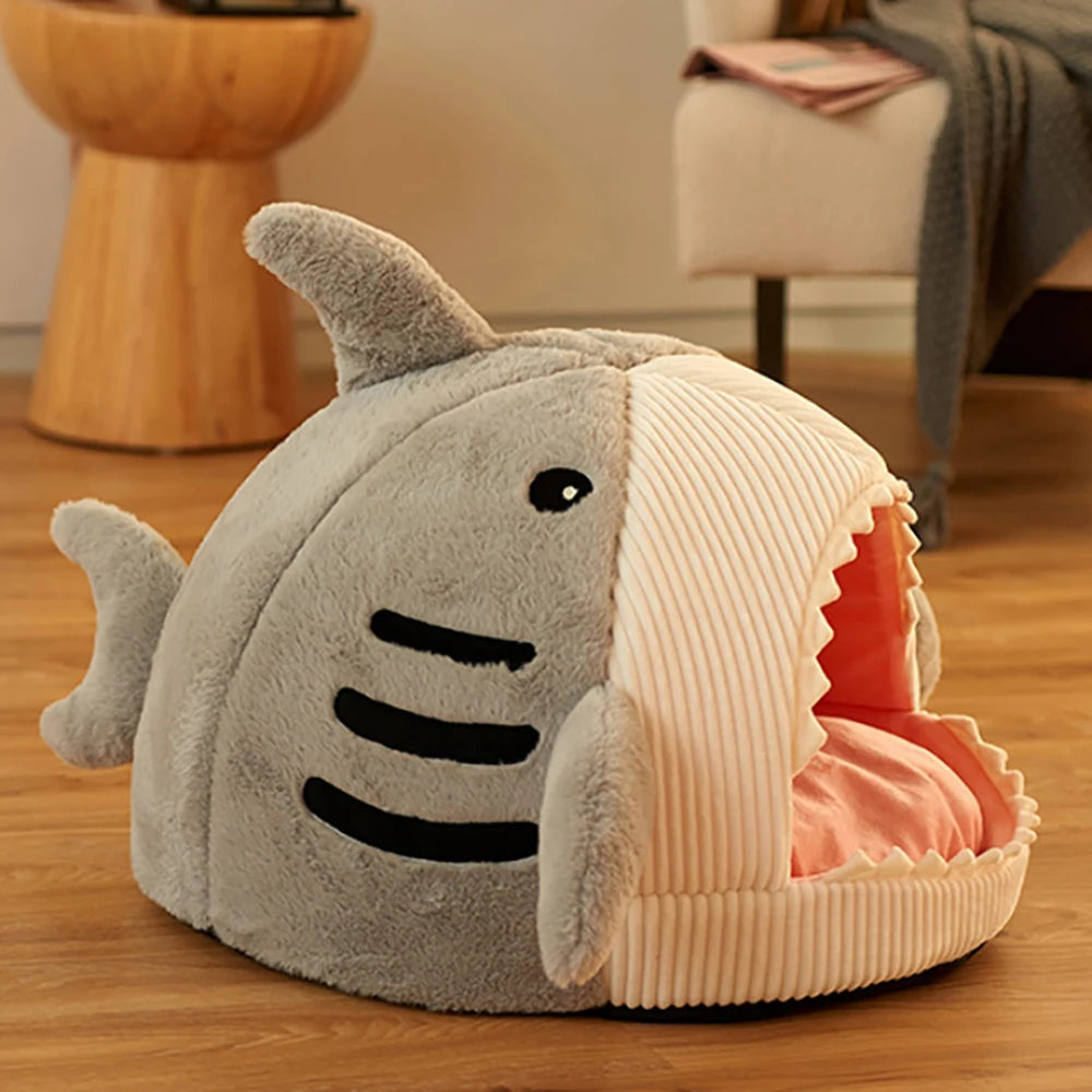 Luxury Plush Shark Pet Cave