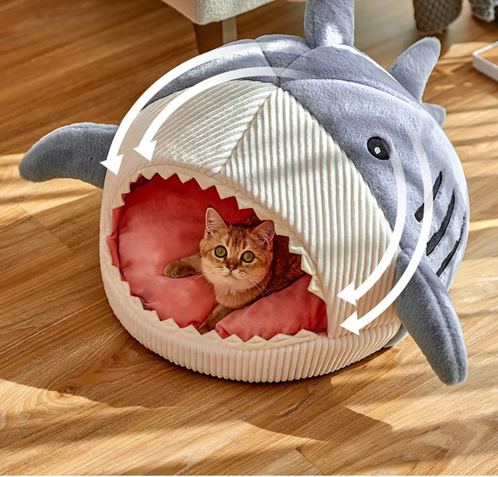 Luxury Plush Shark Pet Cave