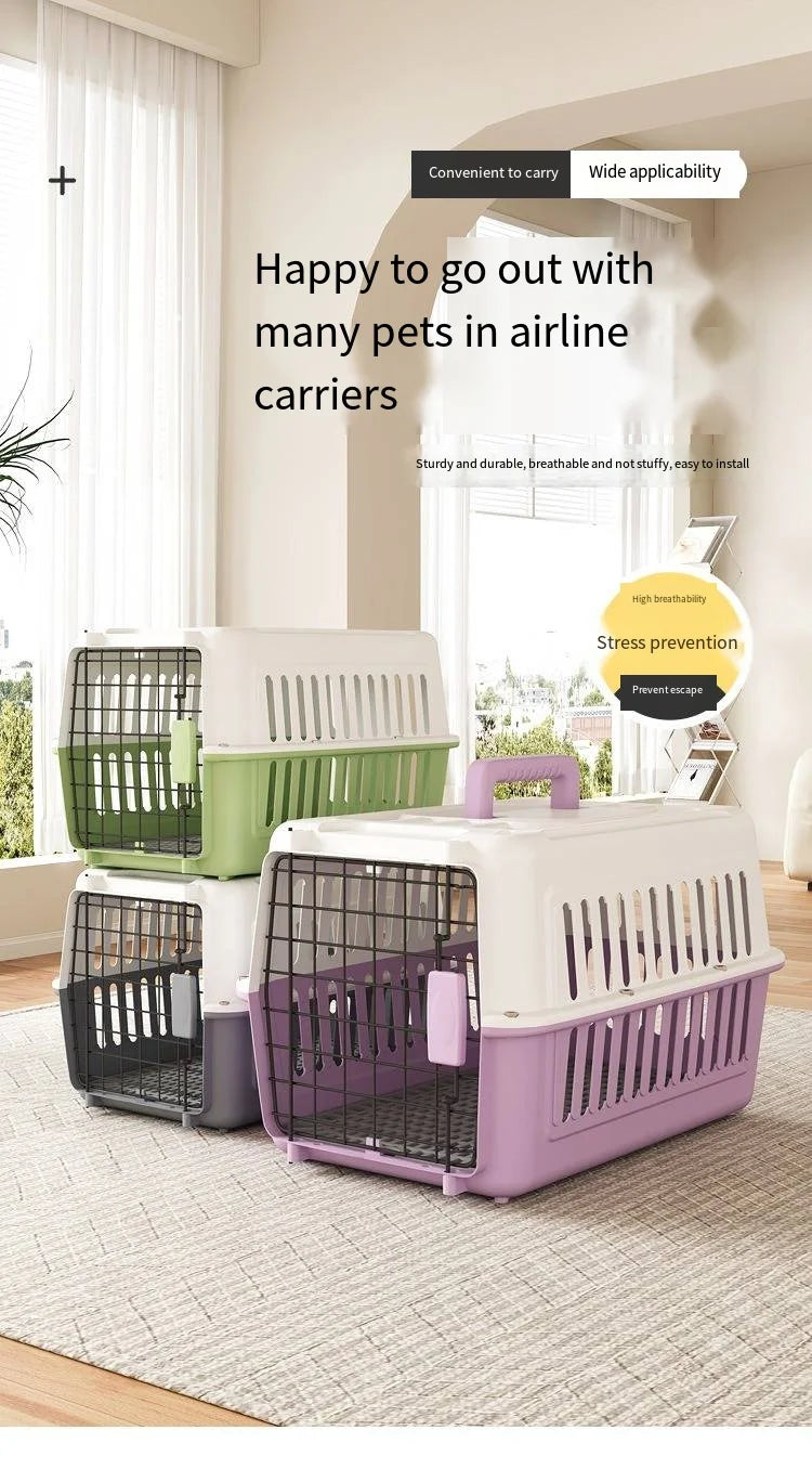 Pet airline crate cat space box portable cage outings dog shipping box Pawnests