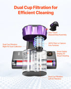 HEPA dual filtration system close-up — 0.3 micron allergen capture — Pawnests