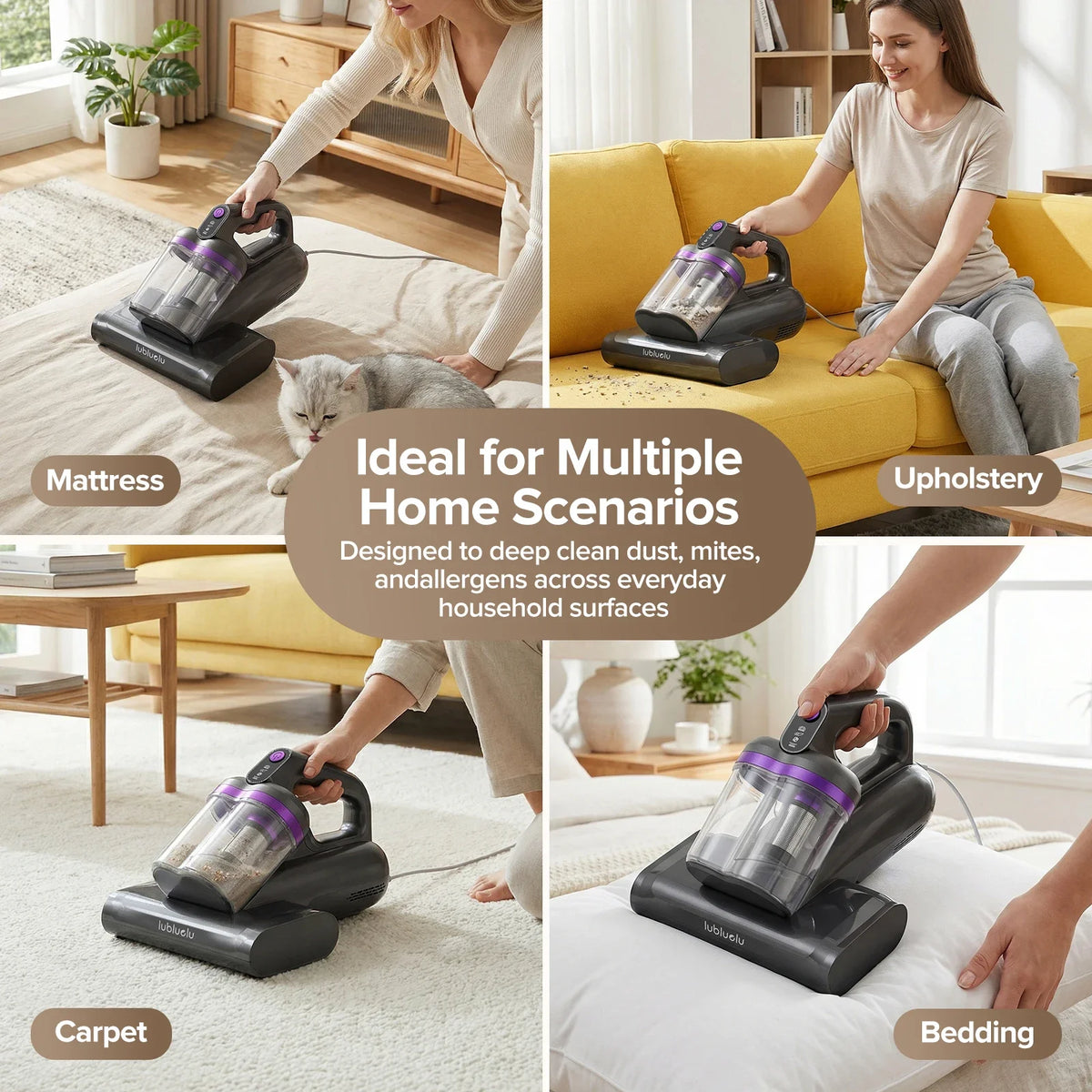 CM208 white cordless mattress vacuum — 15kPa strong suction EU plug — Pawnests