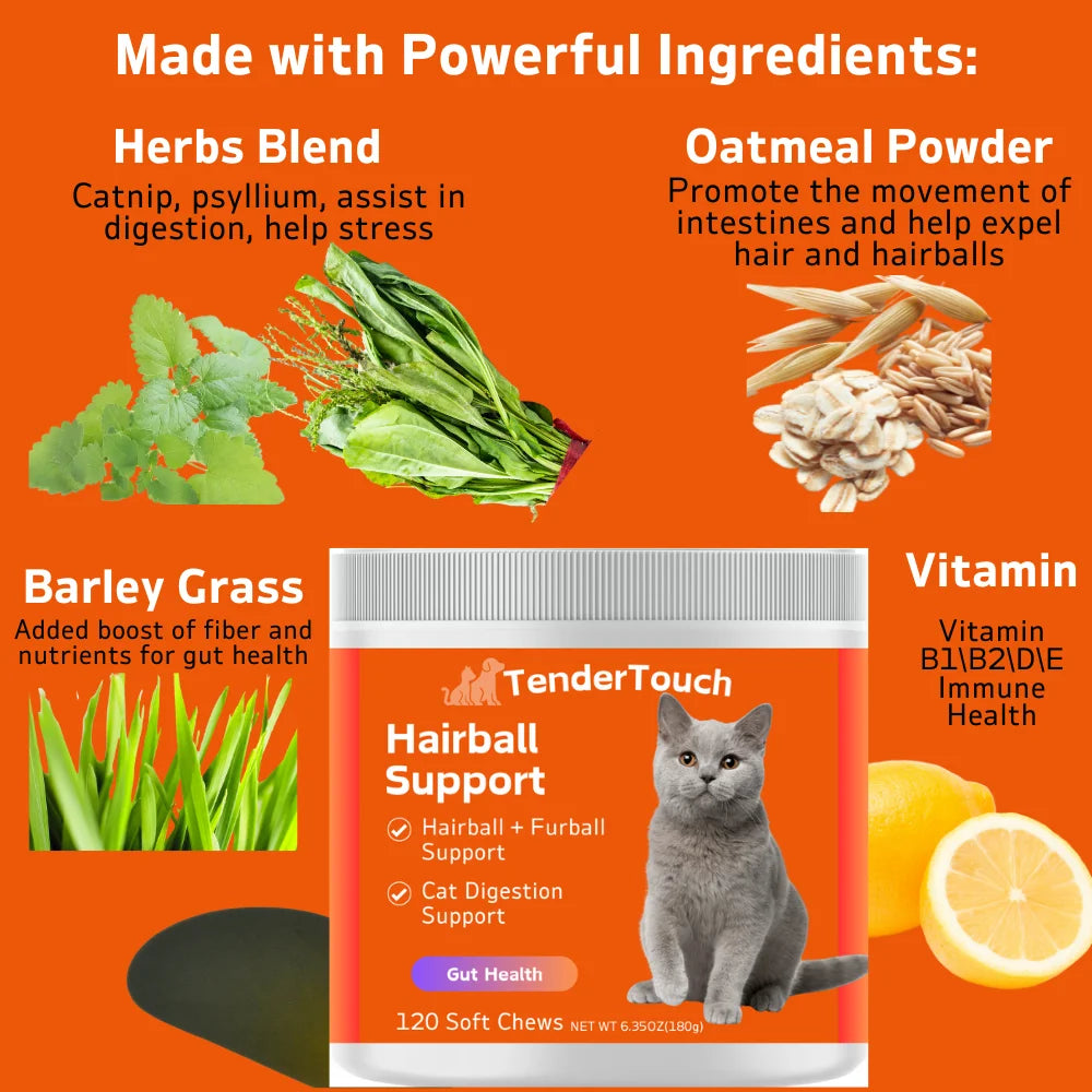 TenderTouch™ Hairball Support + Probiotic Daily Cat Treats