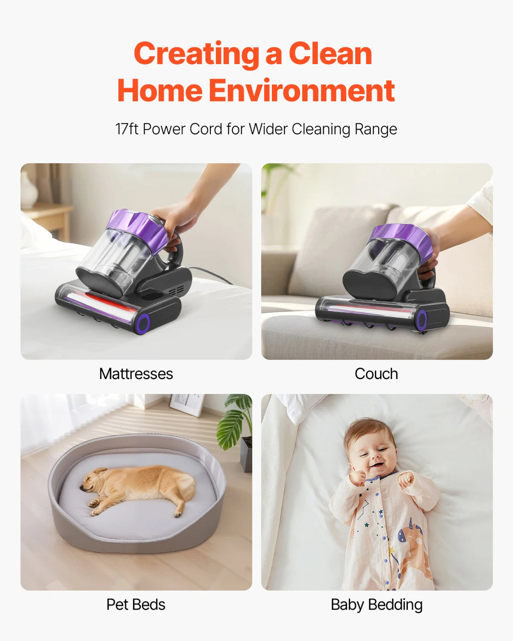 Bed vacuum gray variant on mattress — allergen sterilizer for pet owners — Pawnests