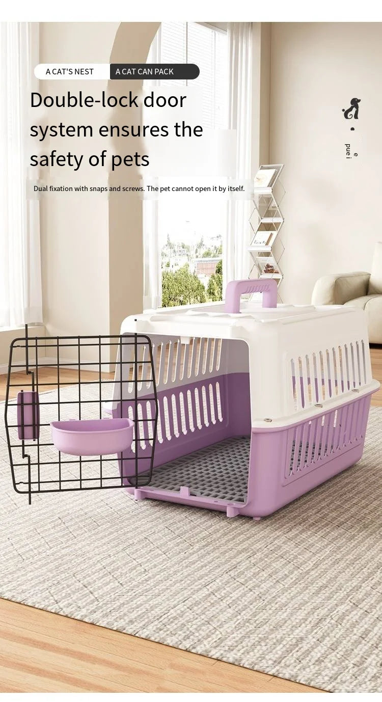 Pet airline crate cat space box portable cage outings dog shipping box Pawnests