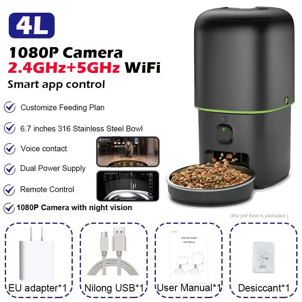 VisionFeeder | Dual-WiFi Smart Pet Feeder with Camera Pawnests