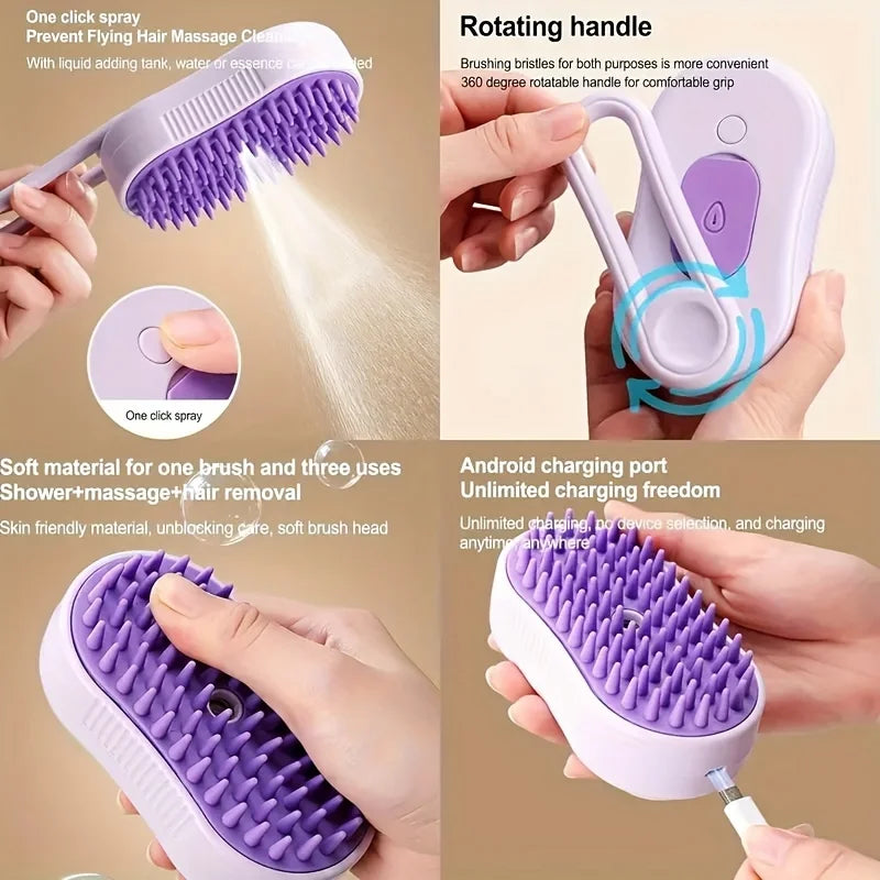 AeroBrush | 3-in-1 Foldable Steam Pet Brush