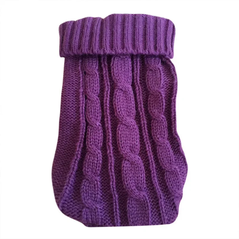 Small dog wearing knitted turtleneck sweater — warm and stretchy — Pawnests