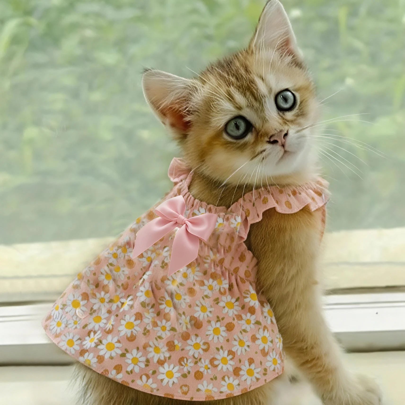Romantic Pink Floral Pet Summer Dress Pawnests