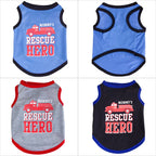 Blue boss print dog vest — lightweight cotton summer shirt for small dogs | Pawnests