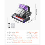 Detachable washable HEPA filter and dustbin — easy maintenance bed vacuum — Pawnests