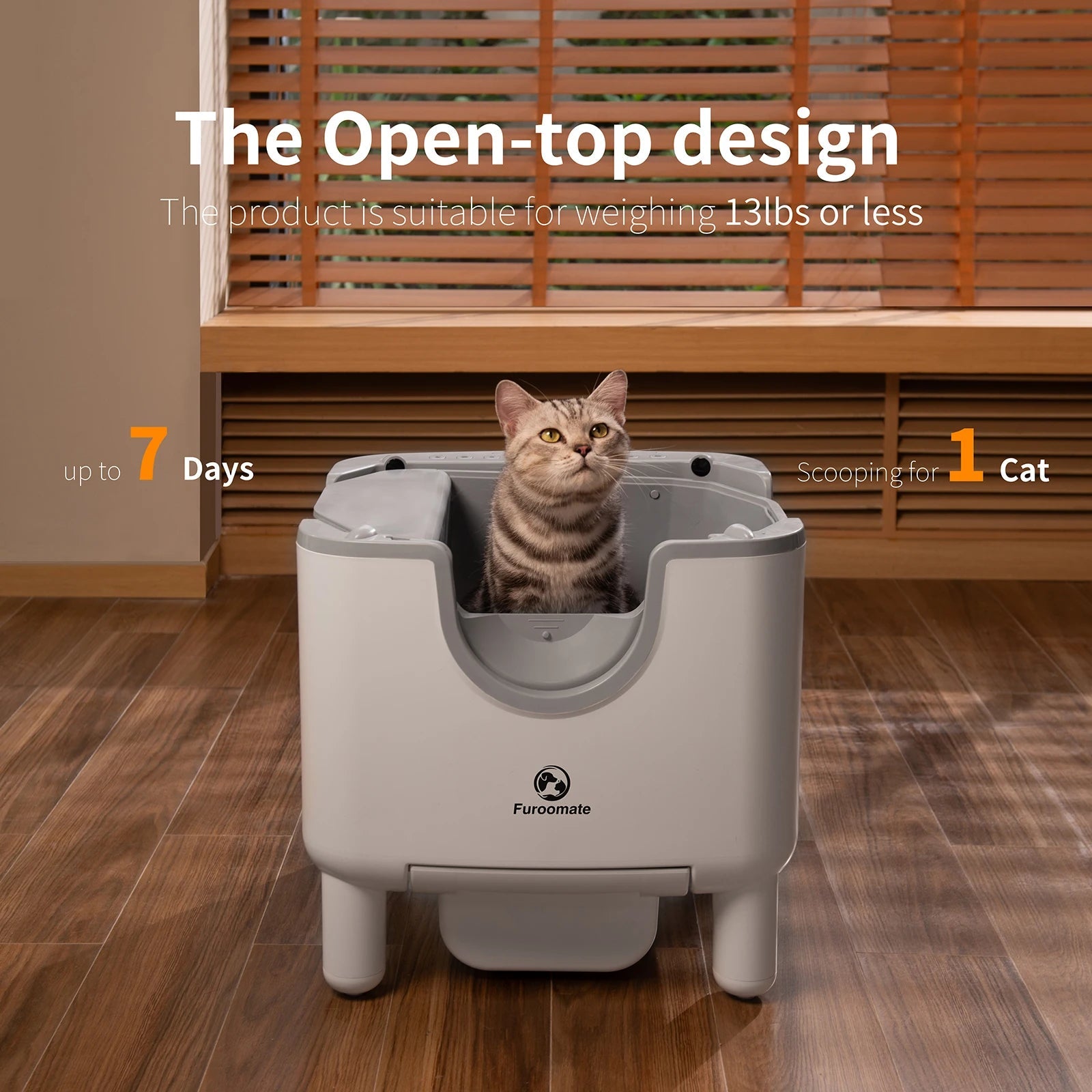 F6 Self-Cleaning Litter Box: An open-top, automatic, and safe solution for hassle-free odor control. Pawnests