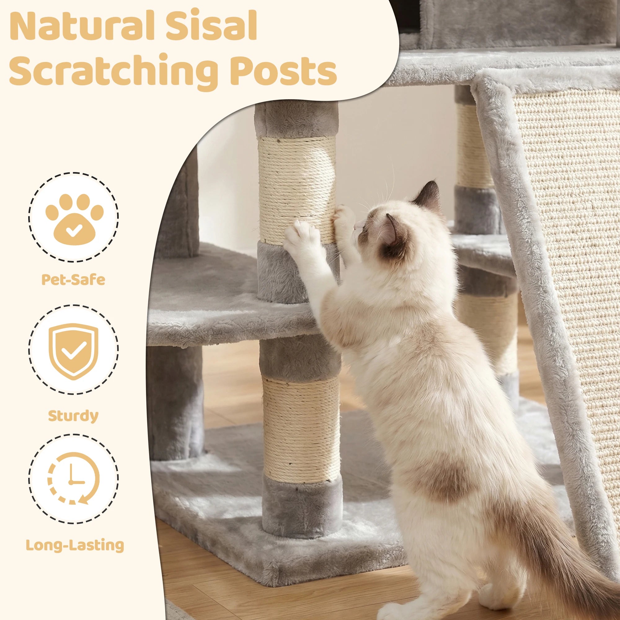 FOOWIN 68" Multi-Level Cat Tree Tower Pawnests