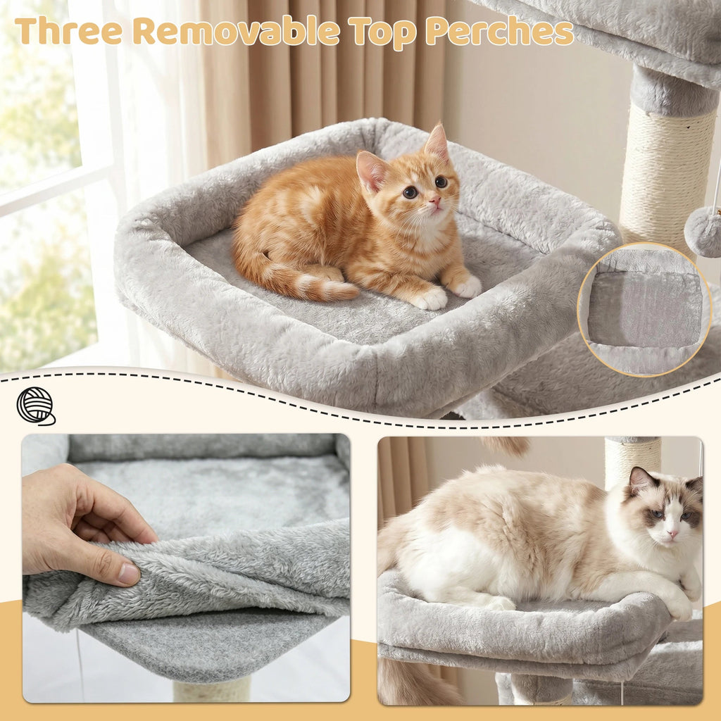 FOOWIN 68" Multi-Level Cat Tree Tower Pawnests