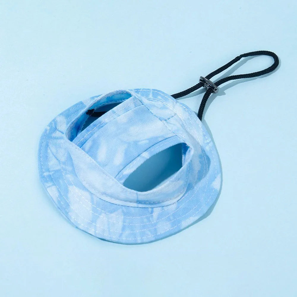 Cat wearing sun hat outdoors — lightweight breathable UV cap for summer | Pawnests