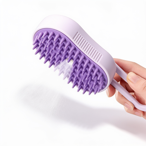 AeroBrush 3-in-1 foldable steam pet brush on white background