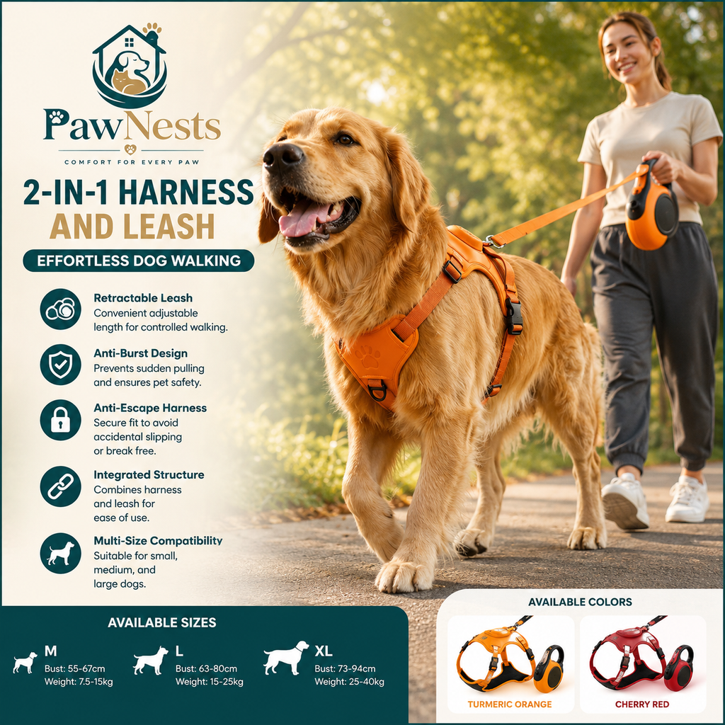 Dog Harness & Retractable Leash Set | Anti-Escape Walking Kit