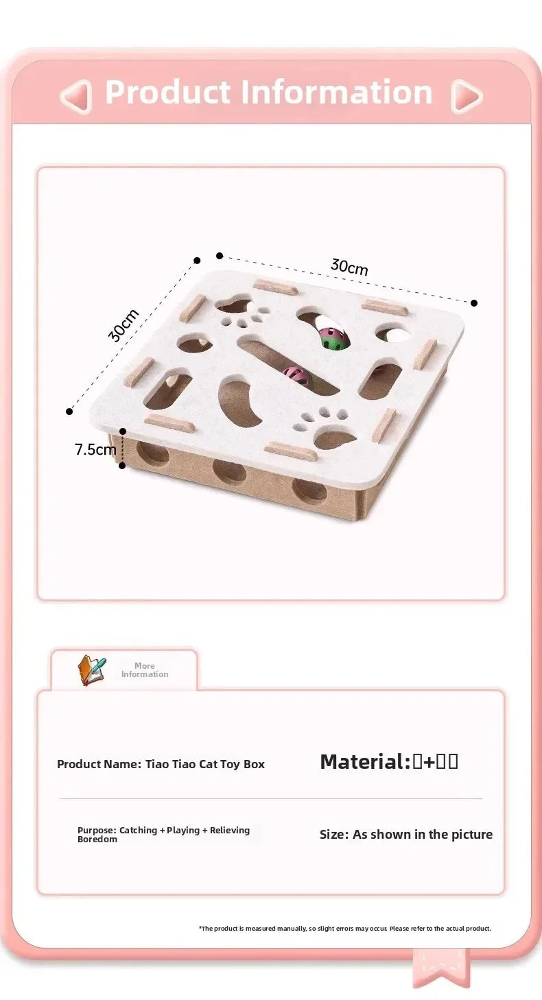 Katzen-Puzzlebox | Interaktives Filzspielzeug mit Ball für Katzen | Pawnests