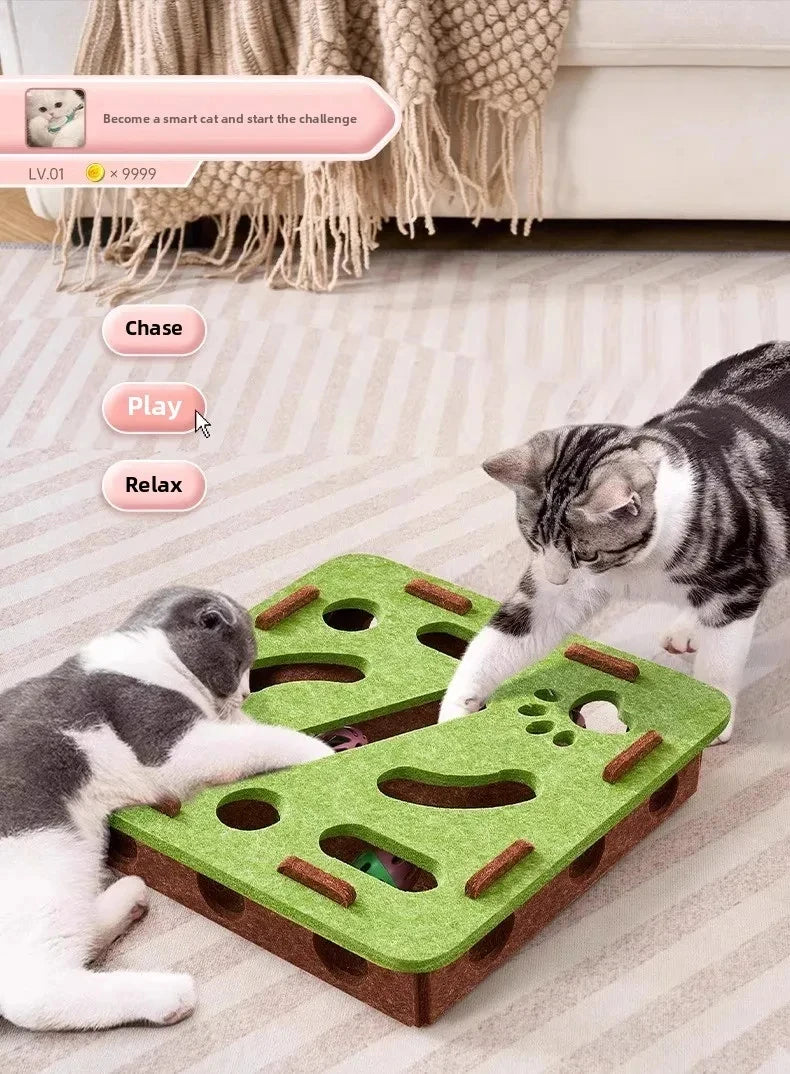 Katzen-Puzzlebox | Interaktives Filzspielzeug mit Ball für Katzen | Pawnests