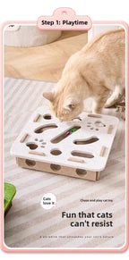 Katzen-Puzzlebox | Interaktives Filzspielzeug mit Ball für Katzen | Pawnests