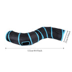 Black cat tunnel with blue trim, 122 cm style — Pawnests