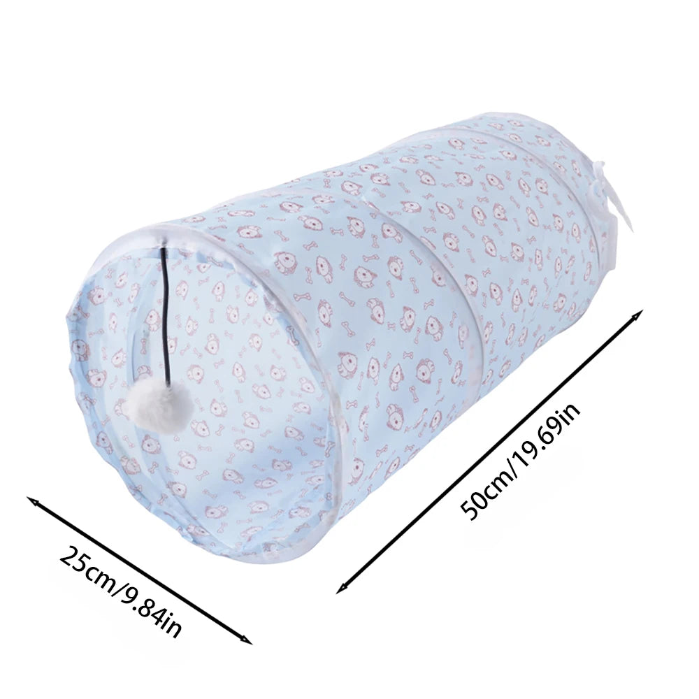 Foldable cat tunnel with patterned fabric — Pawnests