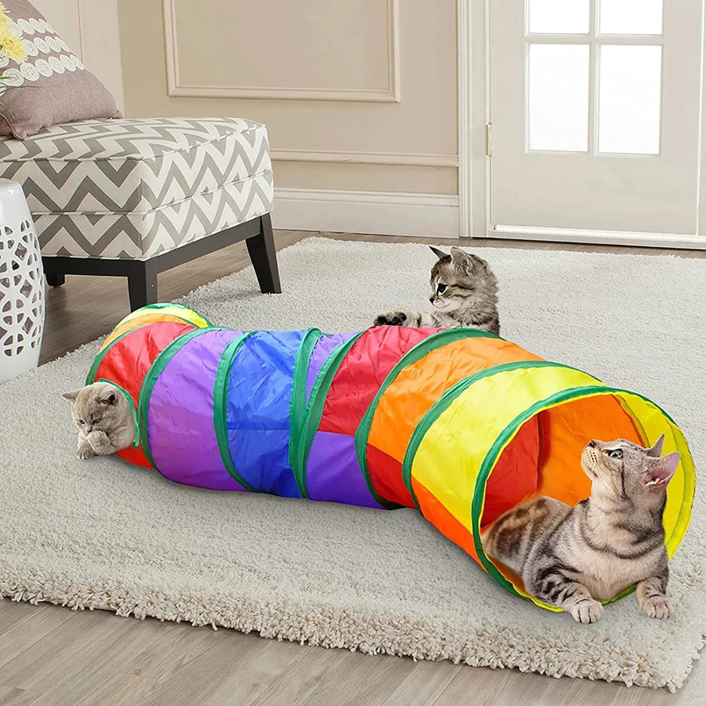 Cat tunnel in rainbow play style with 25 cm diameter — Pawnests