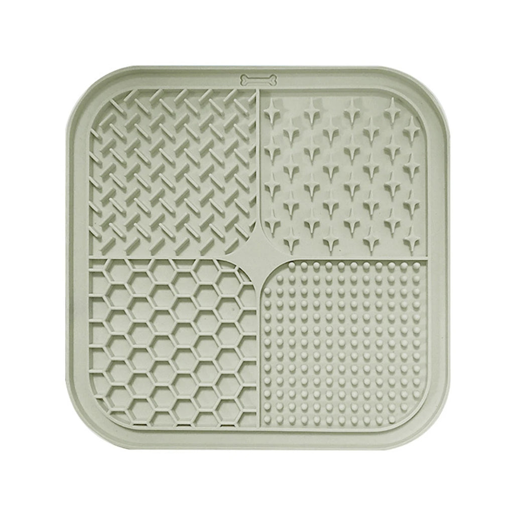 Sage green silicone lick mat with four textured zones — Sage Green | Pawnests