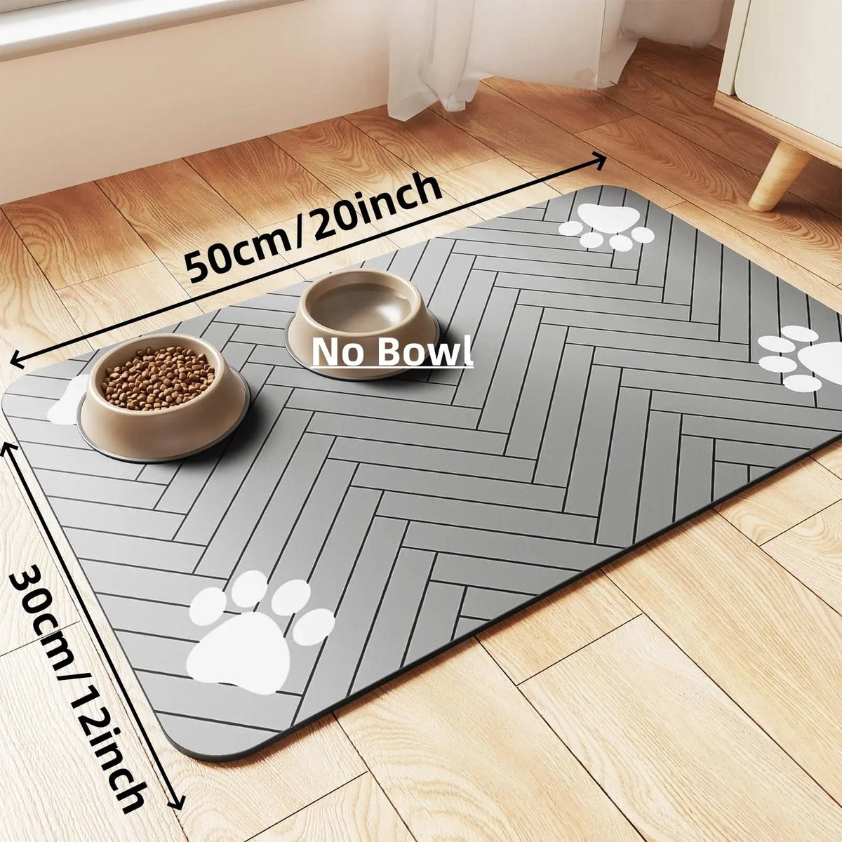 Mellem 12 x 20 tommer grå fodermåtte til kæledyr, størrelsesguide | Pantelånere