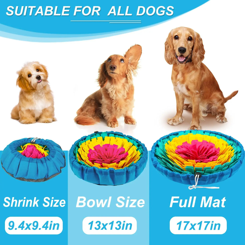 Snuffle mat sizes for all dogs — 9.4in pouch, 13in bowl, 17in full mat | Pawnests