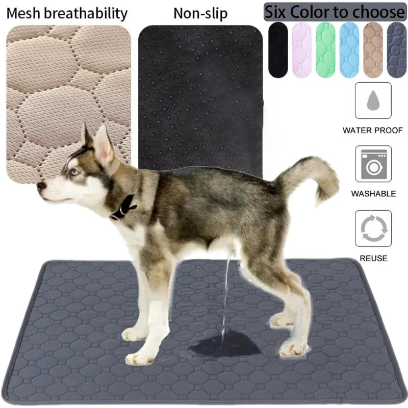 Grey washable dog pee pad with mesh top, non-slip base and colour options | Pawnests