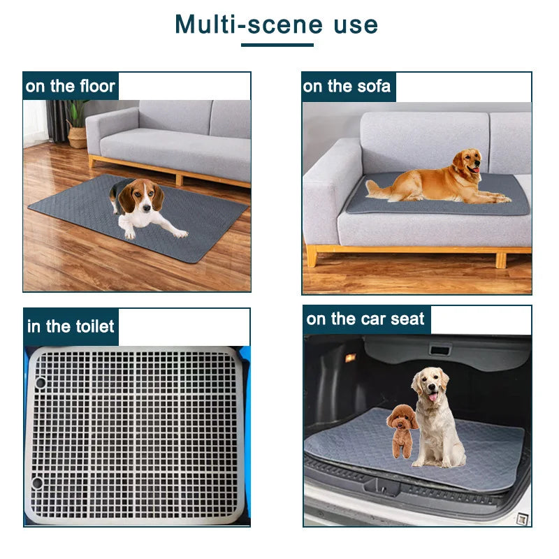 Washable dog pee pad used on the floor, sofa, in a toilet area and in a car seat | Pawnests