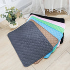 Stack of six colours of quilted reusable dog pee pads | Pawnests