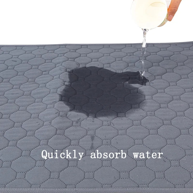Close-up of the quilted grey washable dog pee pad surface | Pawnests